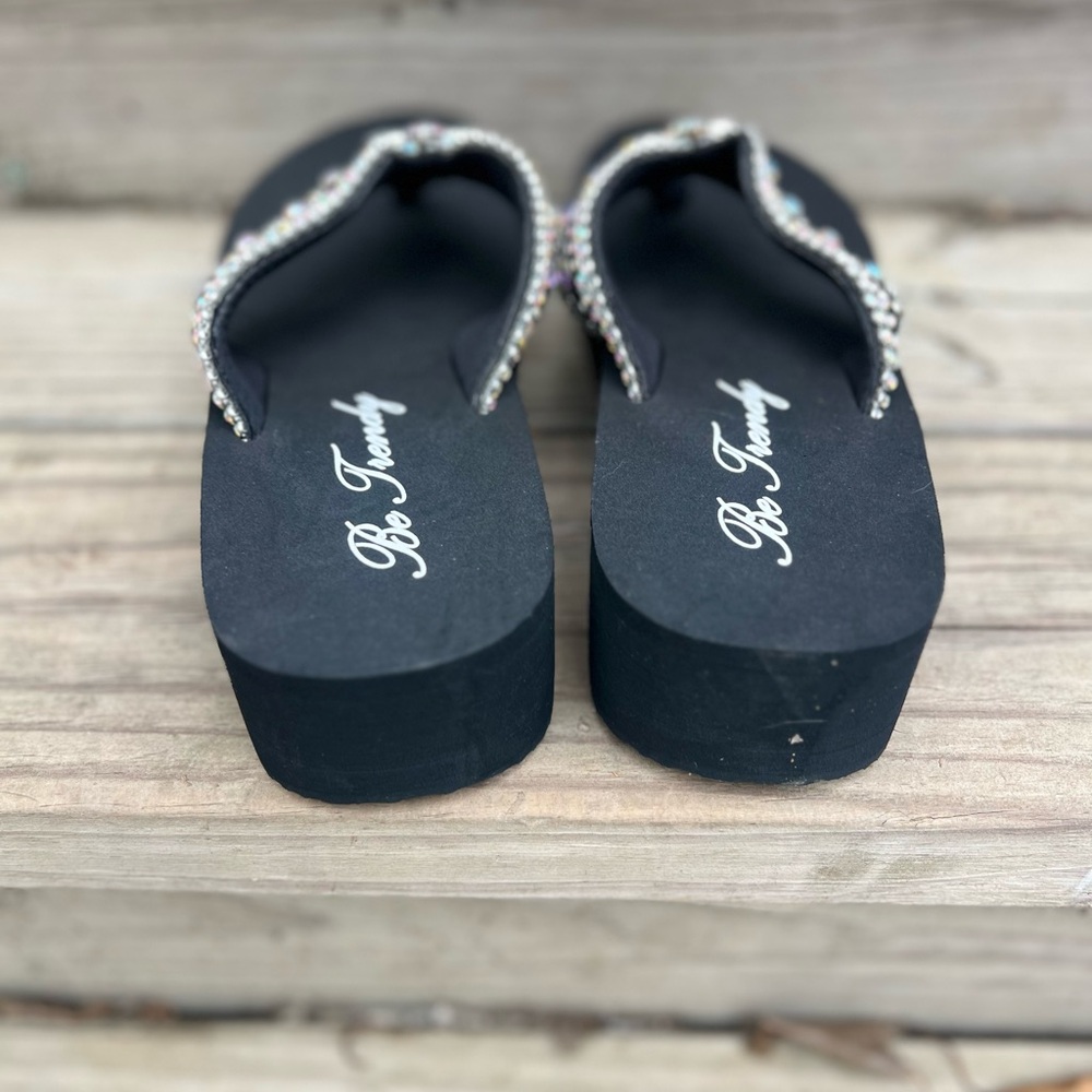 Black Rhinestone Sandals - Picture 4 of 7